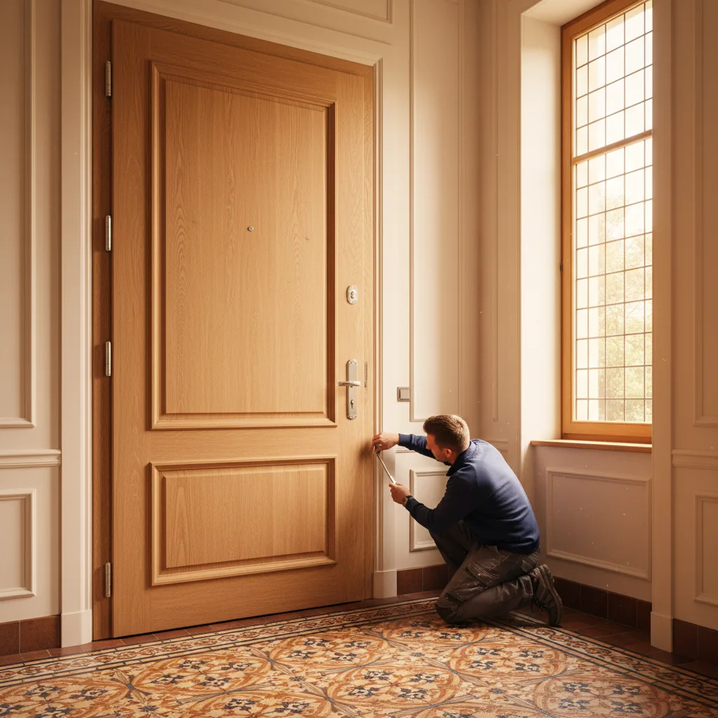 Pose de porte blindée
